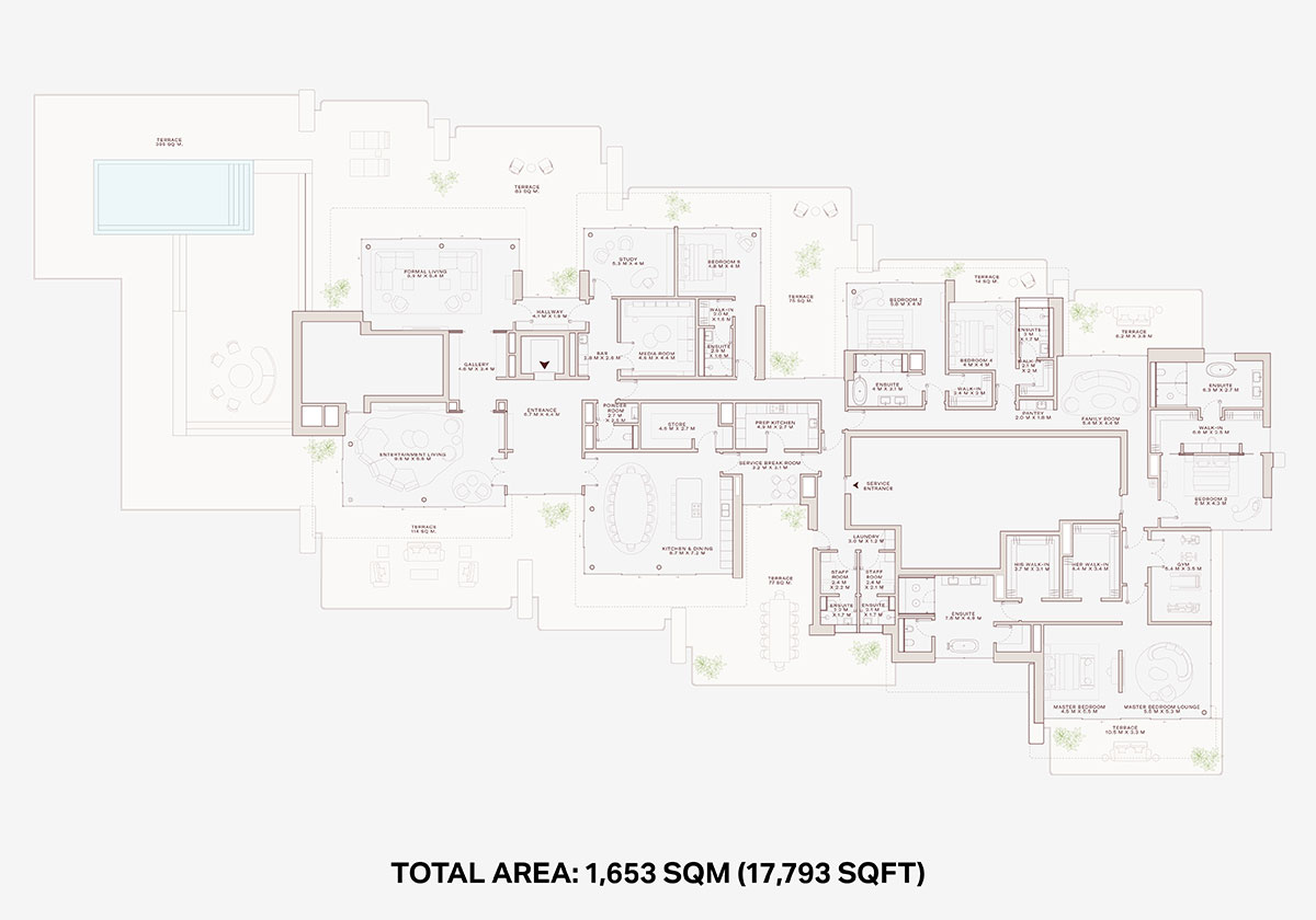 Solaya · Floor plan · indicative layout · Meraas