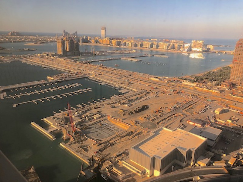 Actual Dubai Harbour and Emaar Beachfront construction photograph from January 2020