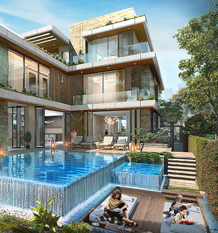 Cavalli Estates villa pool rendering